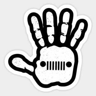 Jeep Hand Palm Print Funny Vintage Design Old Cars for Jeep Lovers Sticker